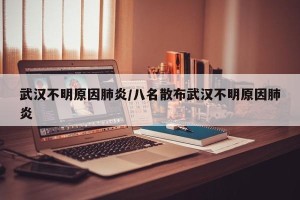 武汉不明原因肺炎/八名散布武汉不明原因肺炎