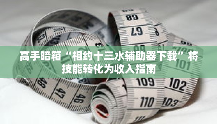 高手暗箱“相约十三水辅助器下载”将技能转化为收入指南