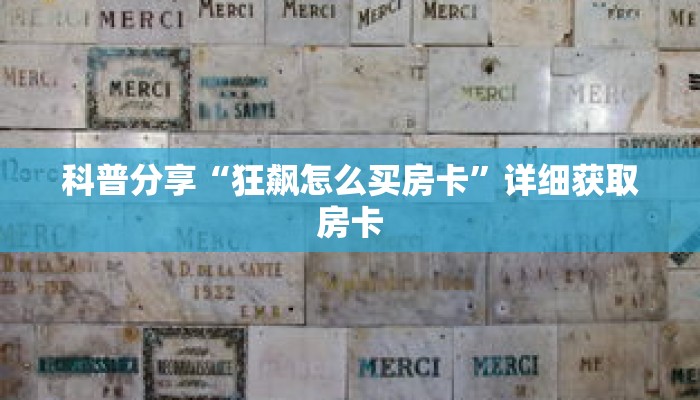 科普分享“狂飙怎么买房卡”详细获取房卡 科普分享“狂飙怎么买房卡”详细获取房卡
